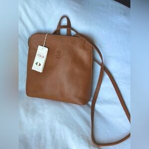 NWT 🇮🇹 Medici Firenze 298 Italian Honey Brown Leather Backpack Bag